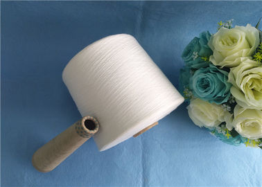 Raw White 100% Spun Polyester Knitting Yarn On Plastic Tube Anti - Pilling