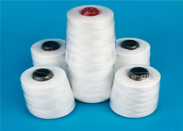 Polyester Core Spun Yarn Raw White , Polyester Bag Closing Thread For Sewing