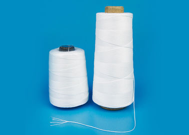 Raw White 100% Polyester Yarn / Bag Closing Thread Good Evenness High Tenacity