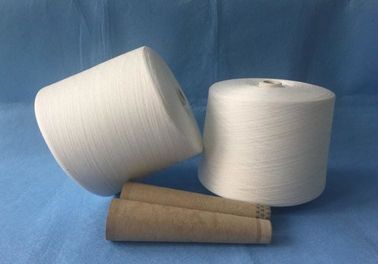 Smooth Hairless Raw White100 Polyester Spun Yarn With Ring Spun Technics 