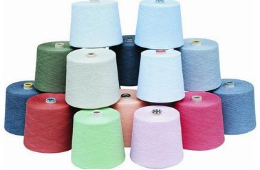 100% Spun Polyester Multi Colored Yarn , Dyed Polyester Ring Spun Yarn
