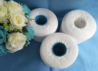 Raw White 100% Spun Polyester Knitting Yarn On Plastic Tube Anti - Pilling